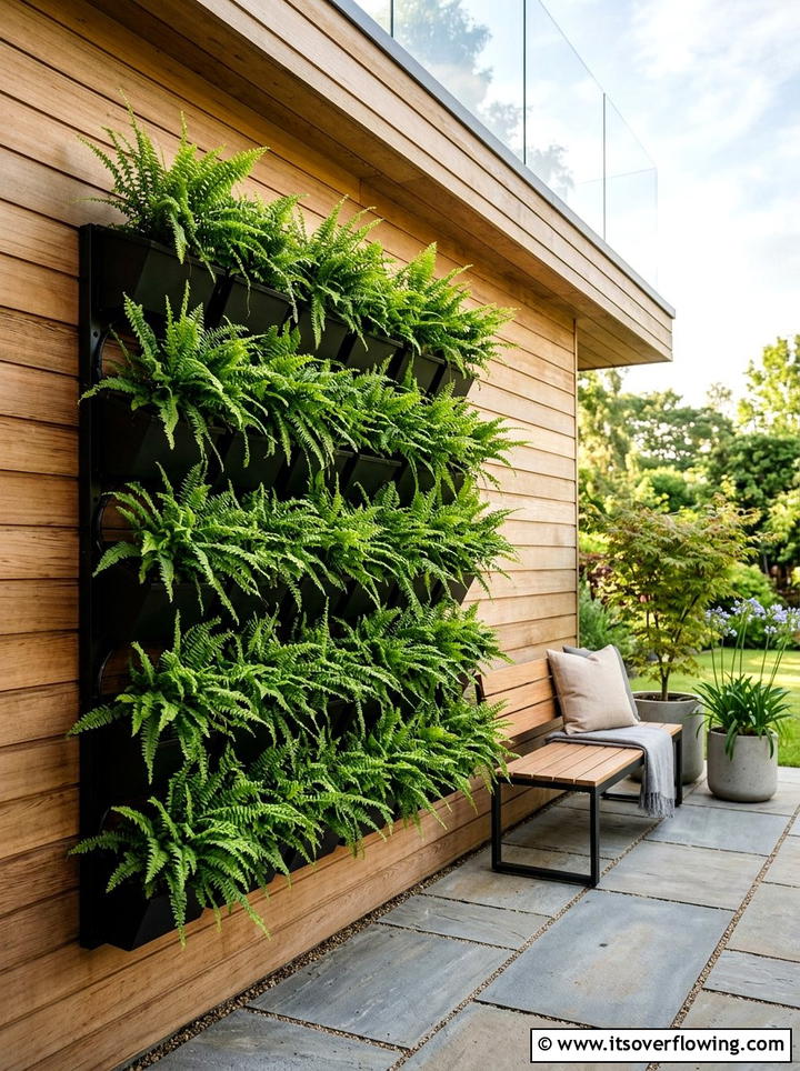Vertical Garden With Ferns - 25 small garden ideas with pet friendly plants