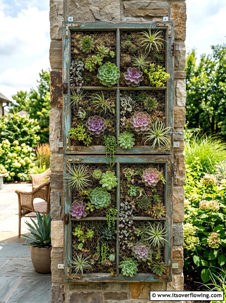 Vertical Garden With Old Windows - 25 backyard decorating ideas with old window decor