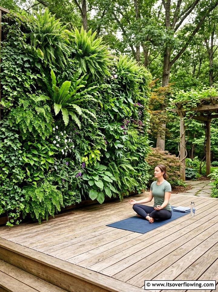 Vertical Garden Yoga Deck - 25 creative garden ideas with yoga decks