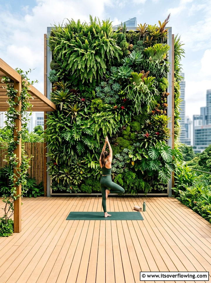 Vertical Garden Yoga Deck - 25 backyard ideas with yoga deck