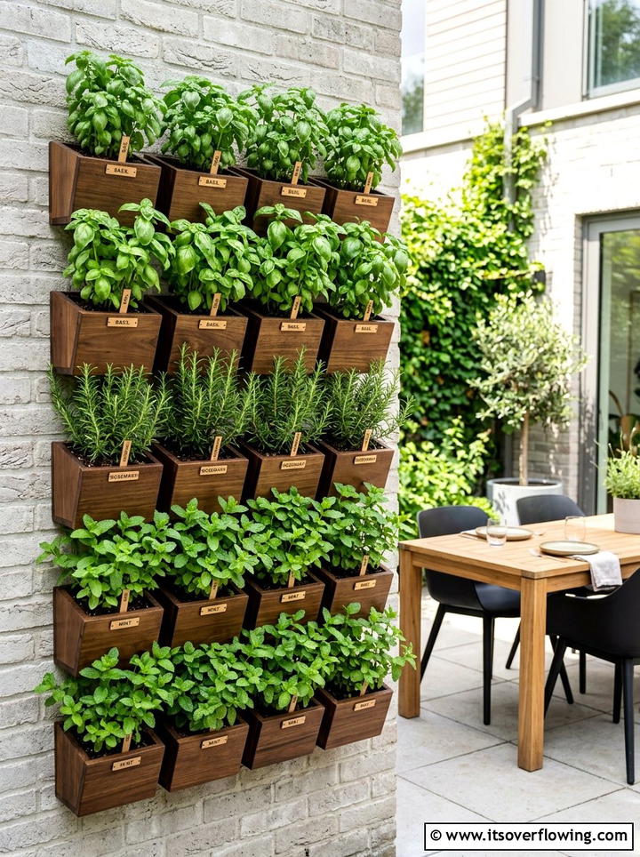 Vertical Herb Garden - 25 creative garden ideas with wall mounted planters
