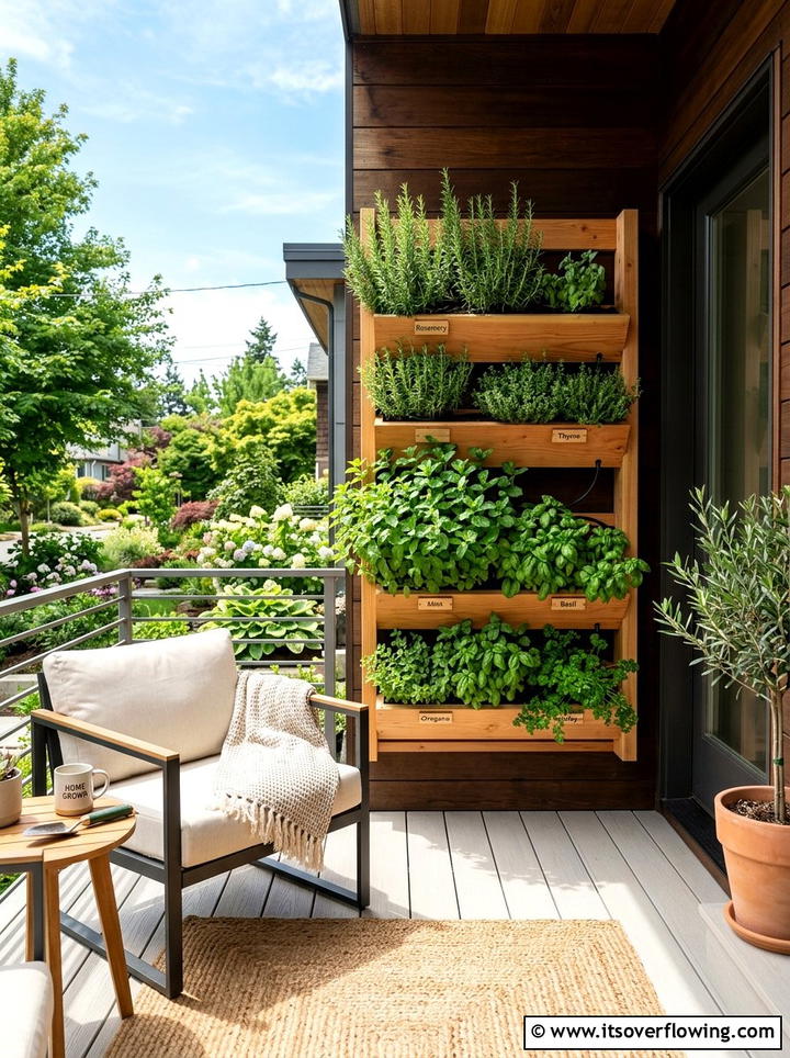 Vertical Herb Garden - 25 front porch ideas for south facing porch