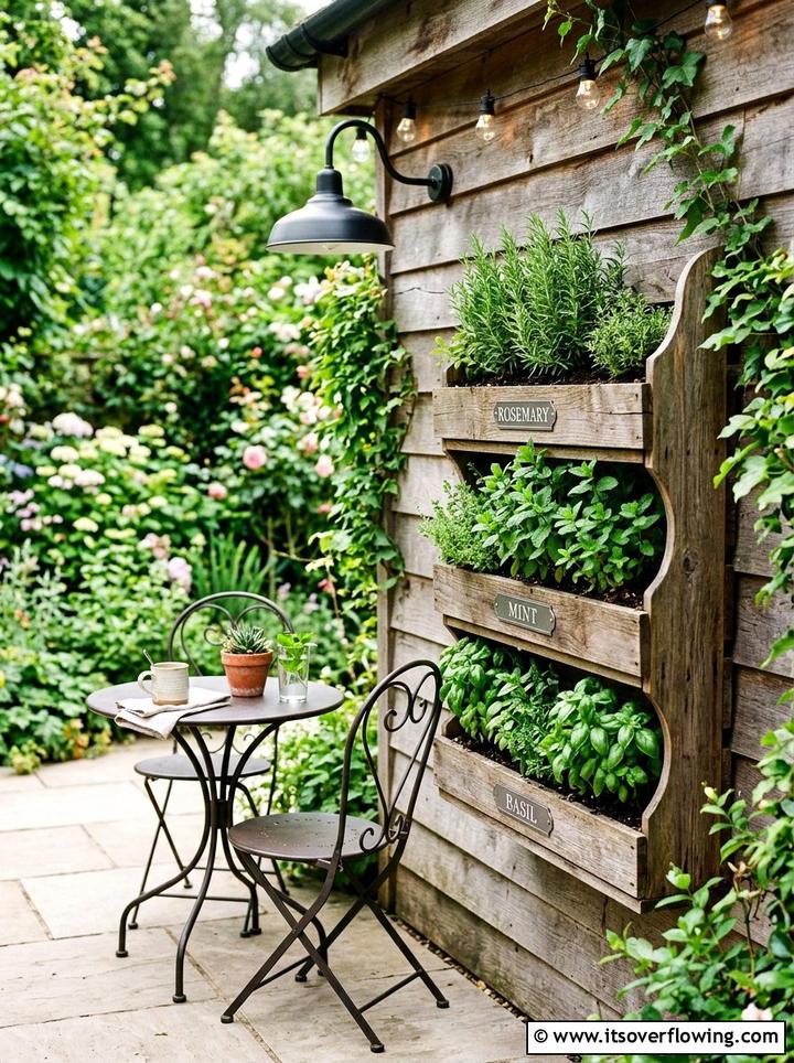 Vertical Herb Garden - 25 garden decor ideas for relaxing spaces