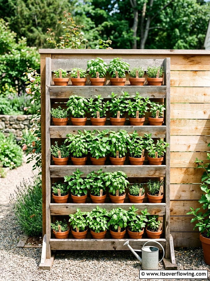 Vertical Herb Garden - 25 garden decor ideas with farmhouse accents