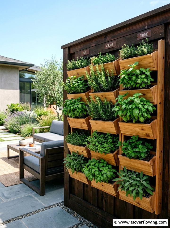 Vertical Herb Garden - 25 garden decor ideas with fence decorations