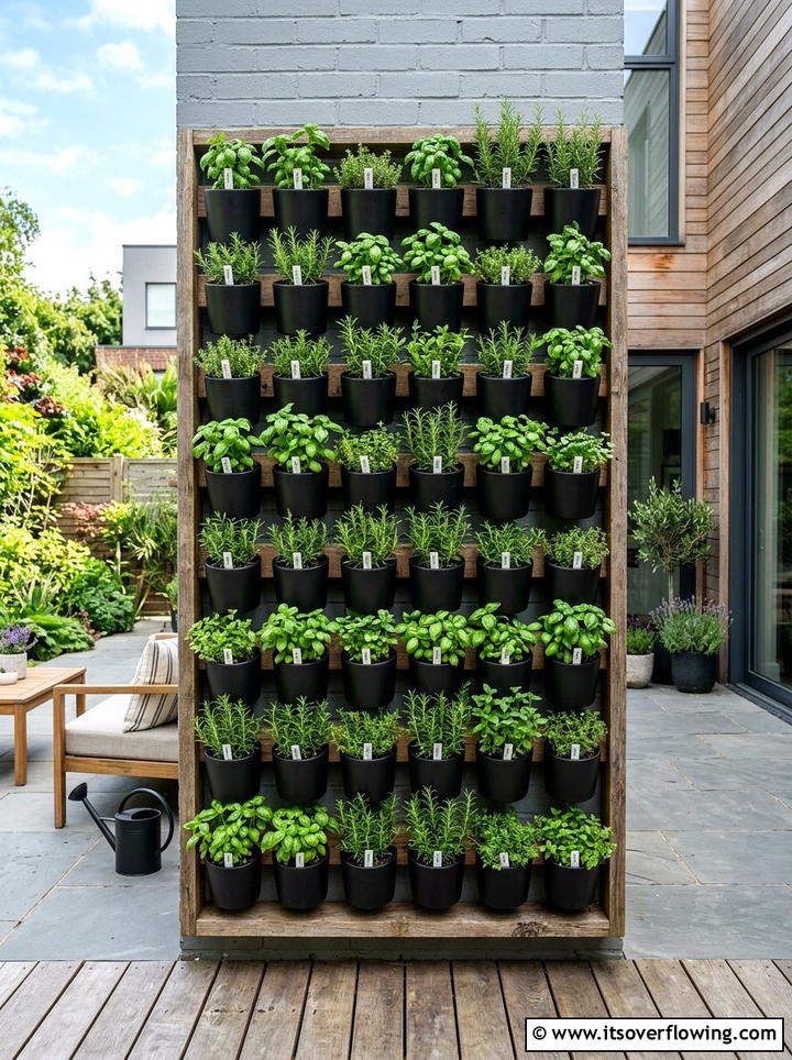 Vertical Herb Garden - 25 garden decor ideas with minimalist accents