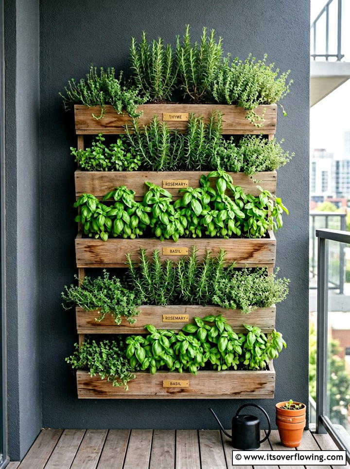 Vertical Herb Garden - 25 garden decor ideas with spring decor