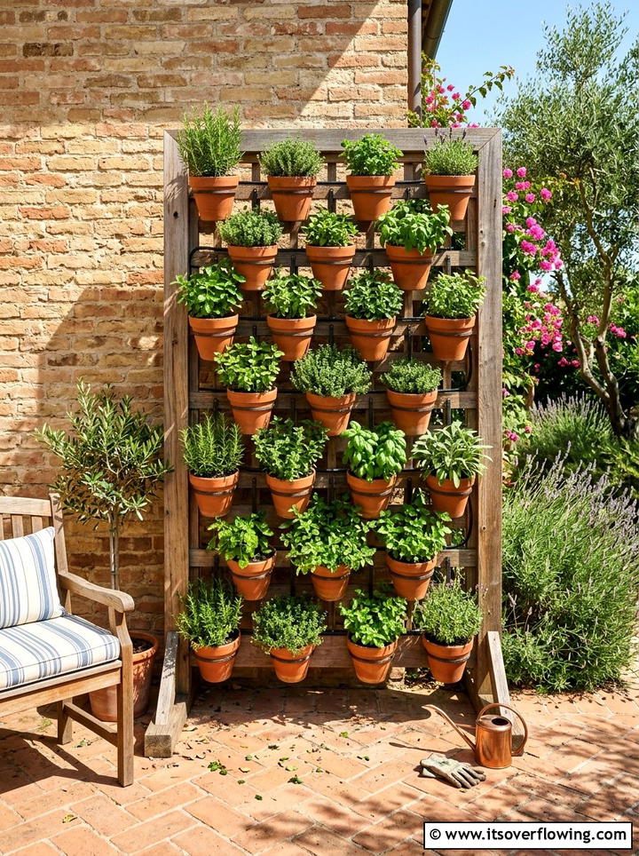 Vertical Herb Garden - 25 garden ideas with sustainable materials