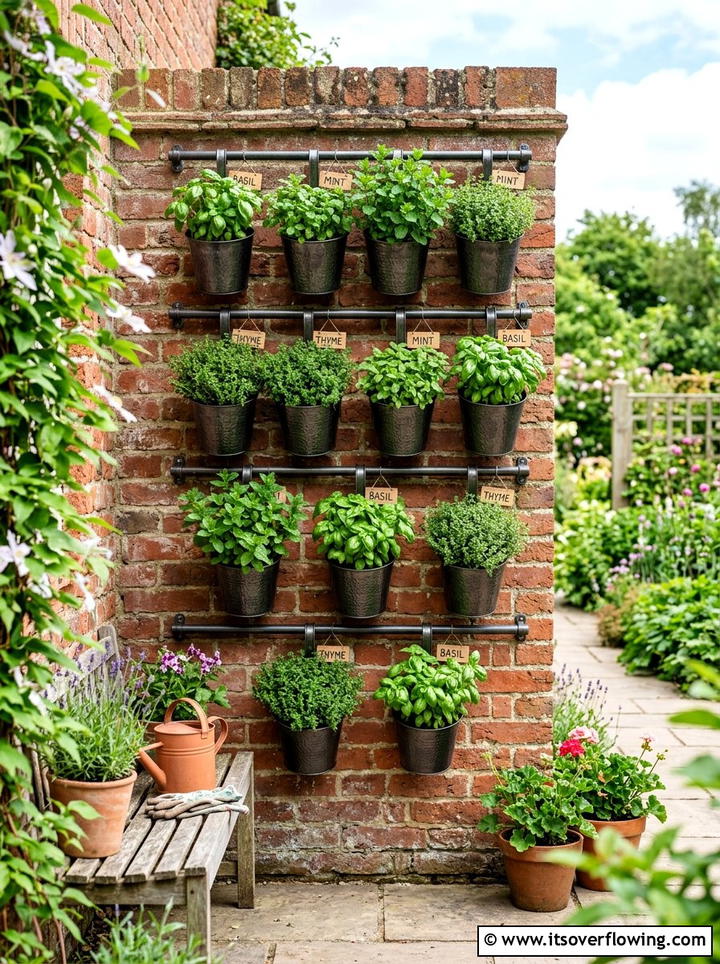 Vertical Herb Garden - 25 garden ideas with wall decor