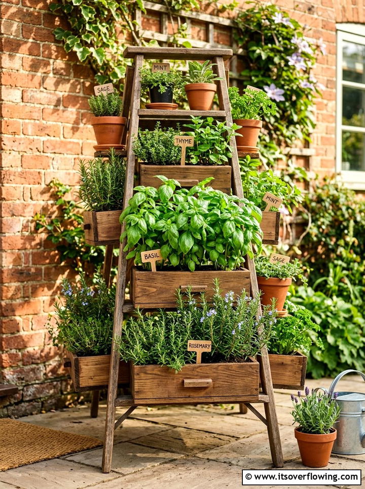 Vertical Herb Garden - 25 upcycled garden ideas with old drawers