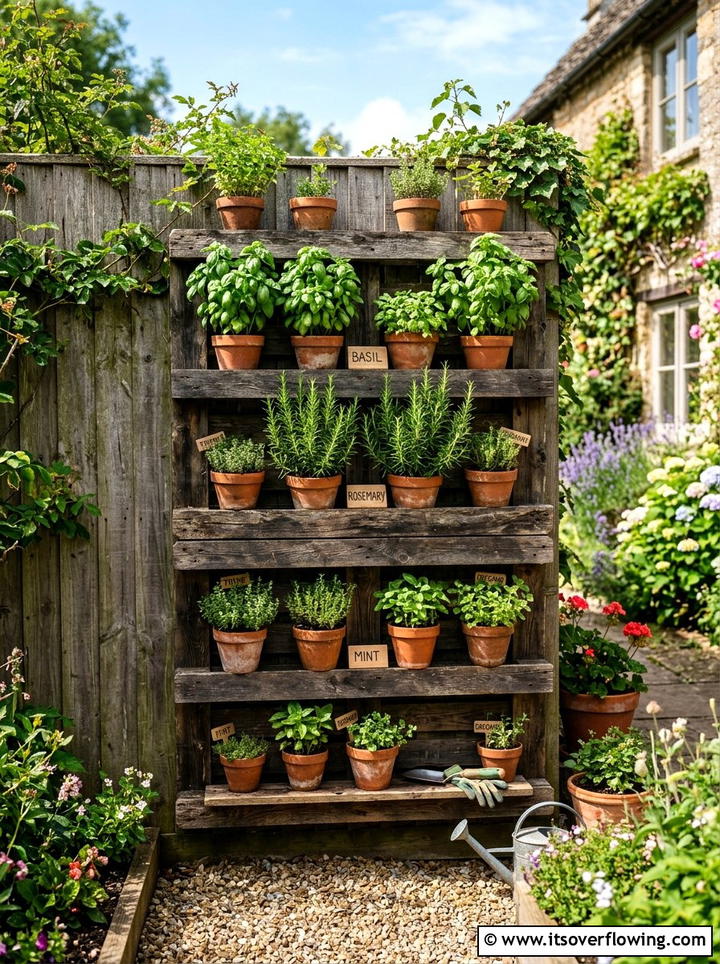 Vertical Herb Garden - 25 backyard ideas with rustic style