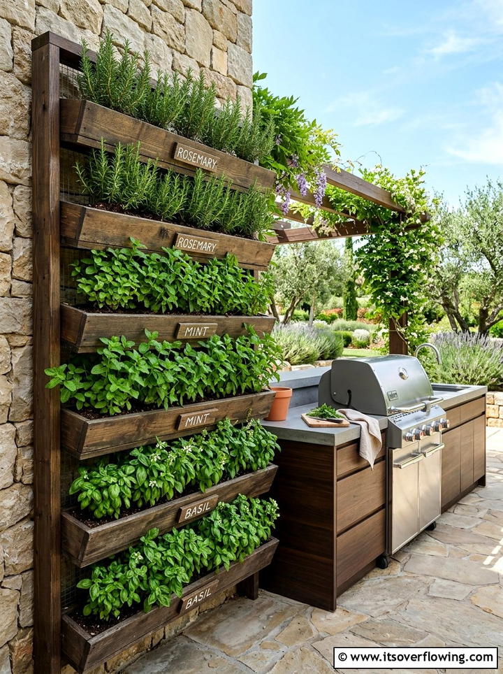 Vertical Herb Garden - 25 backyard ideas with vertical garden