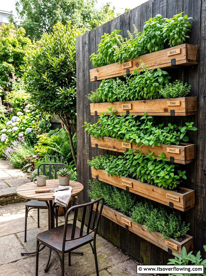 Vertical Herb Garden - 25 cheap garden ideas for backyard