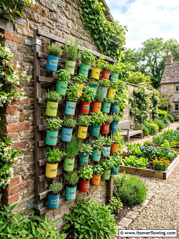 Vertical Herb Garden - 25 cheap garden ideas with dollar store decor