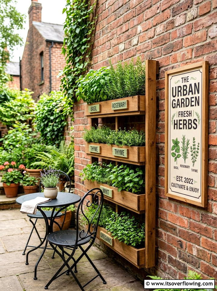 Vertical Herb Garden Sign - 25 backyard decorating ideas with signs