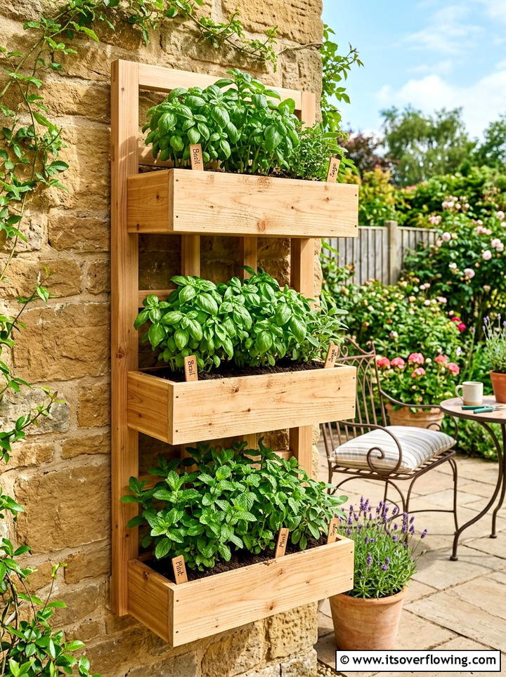 Vertical Herb Garden Trellis - 25 small garden ideas with trellis