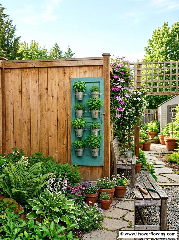 Vertical Herb Planter - 25 upcycled garden ideas with cabinet doors