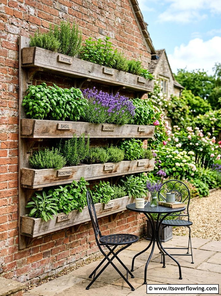 Vertical Herb Wall - 25 garden ideas for peace and relaxation