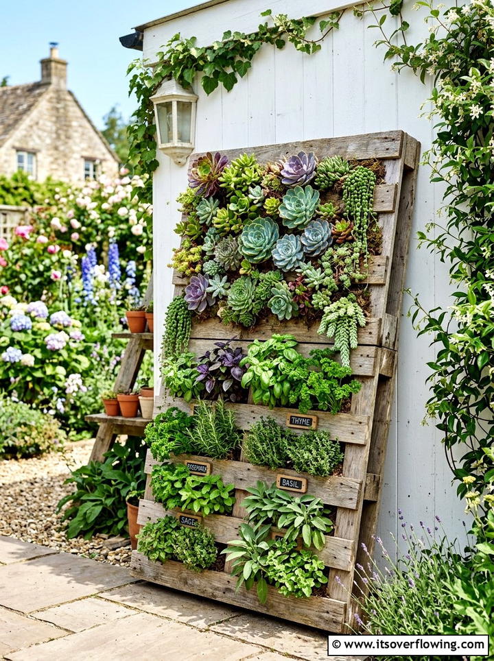 Vertical Pallet Garden - 25 upcycled garden ideas