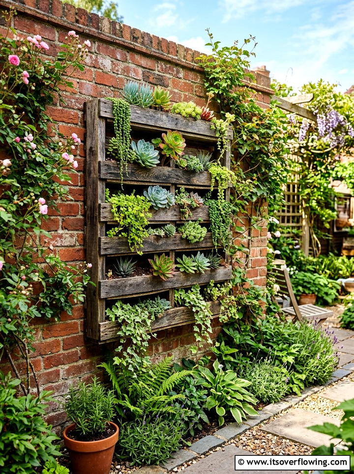 Vertical Pallet Planter - 25 cheap garden ideas with curb appeal upgrades