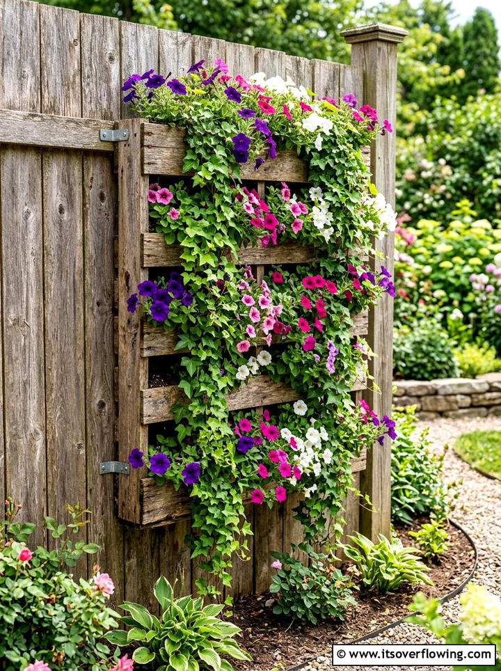 Vertical Pallet Planter - 25 upcycled garden ideas for year round decor