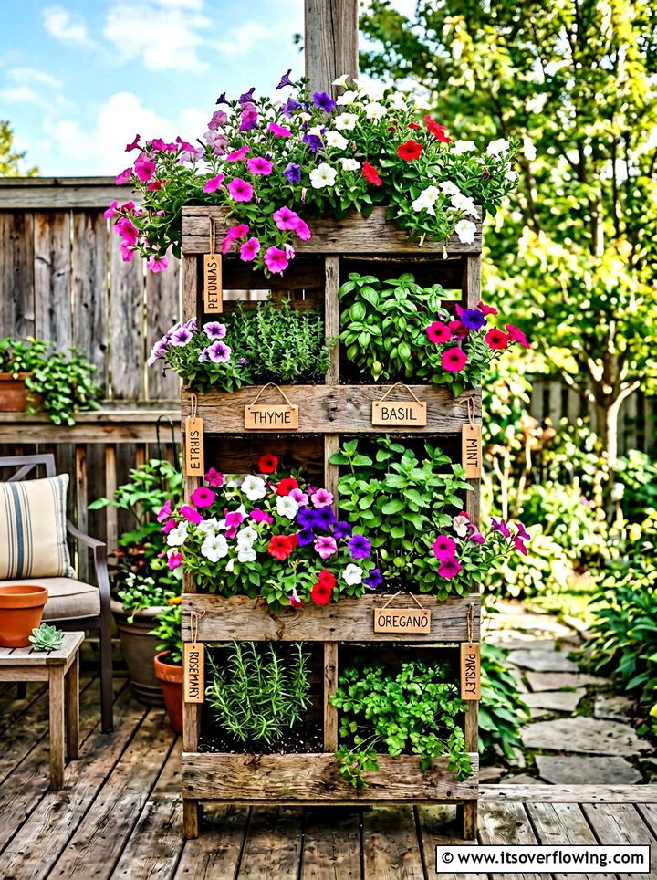 Vertical Pallet Planter - 25 creative garden ideas diy