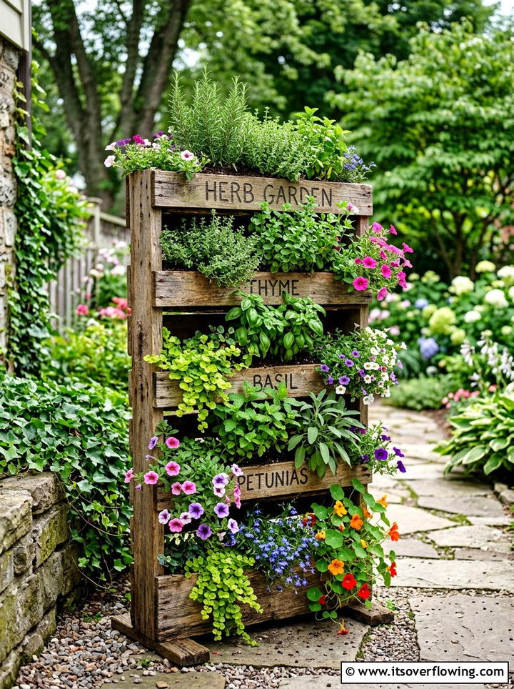 Vertical Pallet Planter - 25 garden decor ideas diy