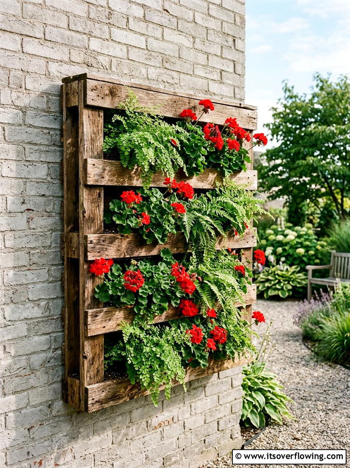 Vertical Pallet Planter For Wall - 25 upcycled garden ideas for small gardens