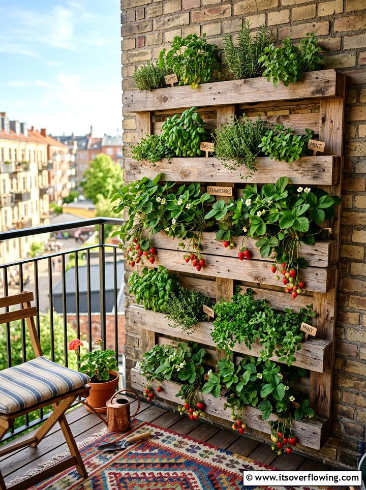 Vertical Planter Pallet - 25 reusing old things ideas for privacy screens