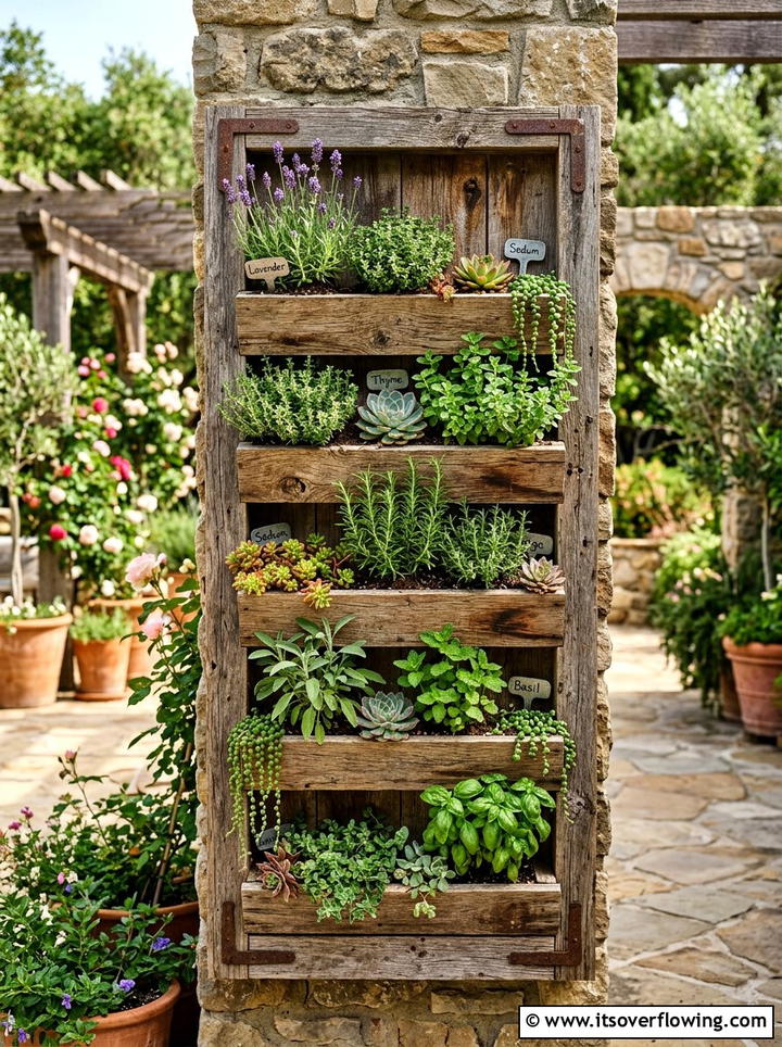 Vertical Planter Using Old Planks - 25 recycled garden ideas with wood scraps