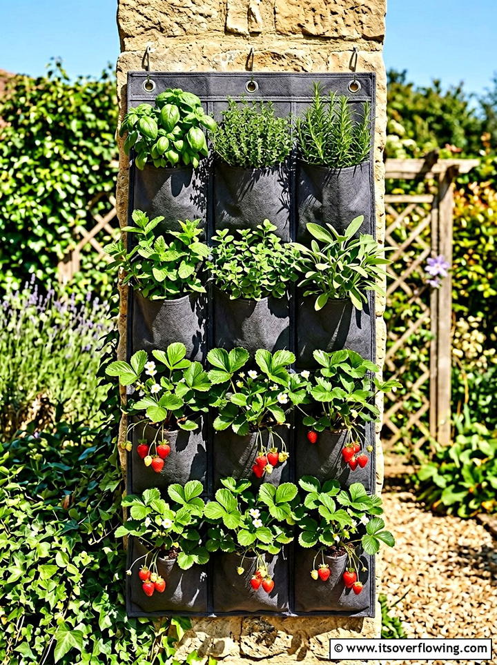 Vertical Pocket Garden - 25 cheap garden ideas with container gardening