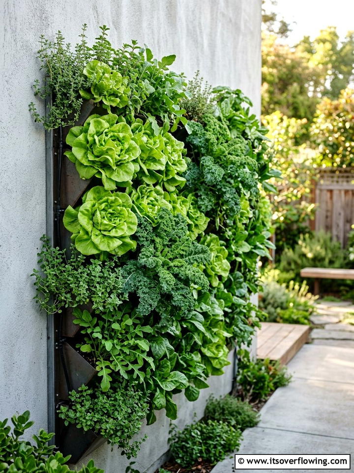 Vertical Salad Wall - 25 creative garden ideas with salad gardens