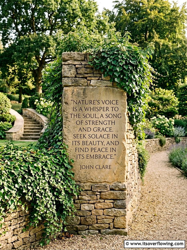 Vertical Stone Wall Inscriptions - 25 creative garden ideas with quote stones