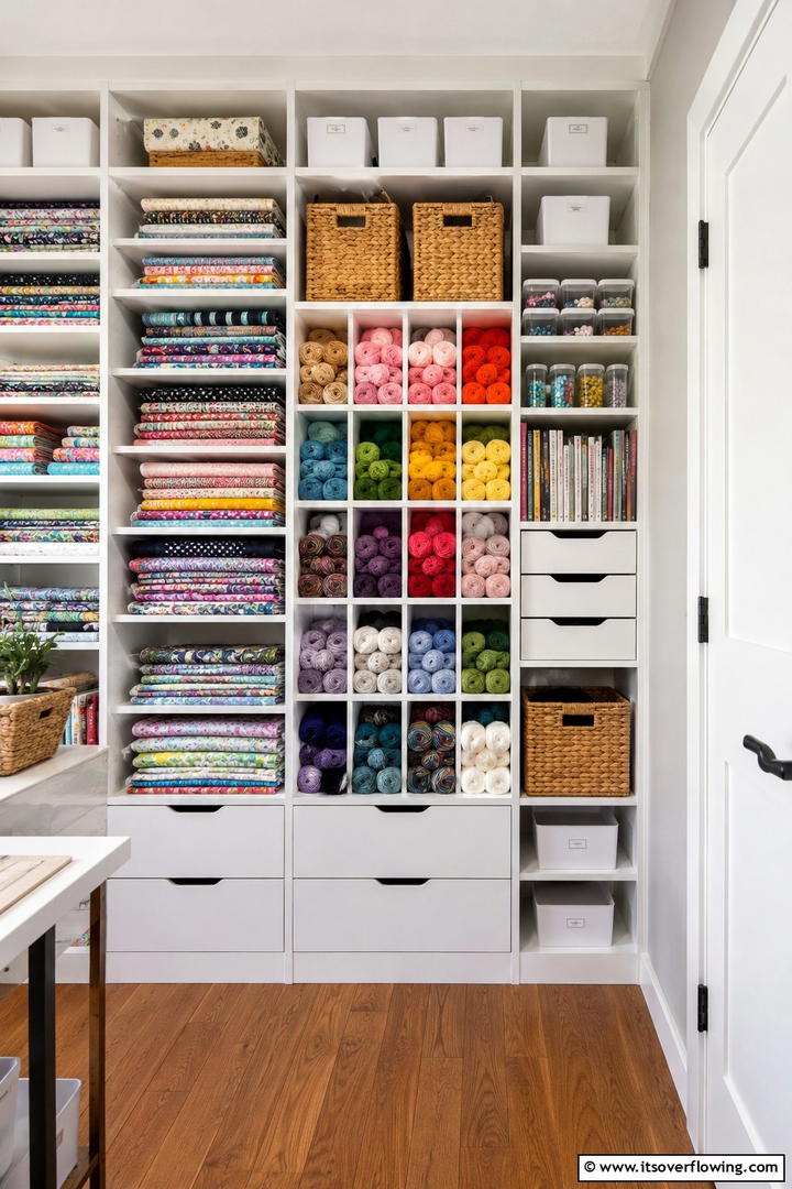 Vertical Storage Shelves - 30 Small Craft Room Ideas for Organized Creative Spaces