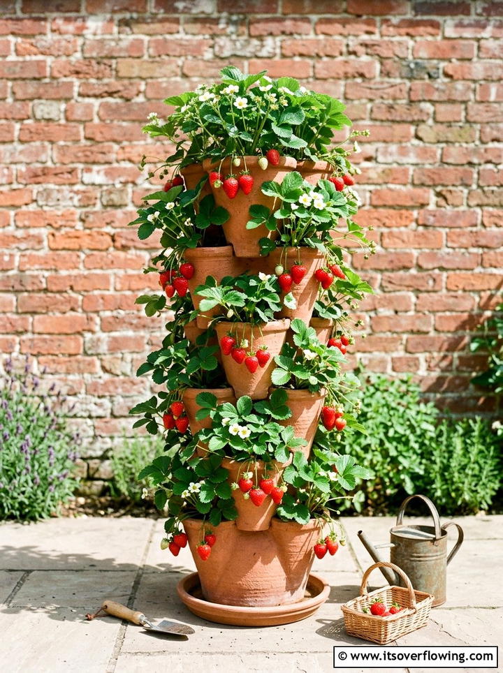 Vertical Strawberry Planter For Patio - 25 small garden ideas with pet friendly plants
