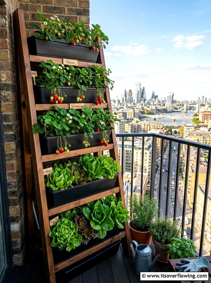 Vertical Vegetable Garden Ladder - 25 garden ideas with old ladders