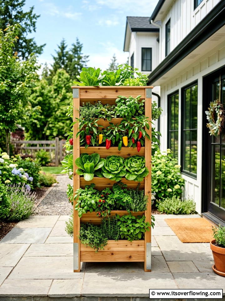 Vertical Vegetable Planter Tower - 25 creative garden ideas with container vegetables