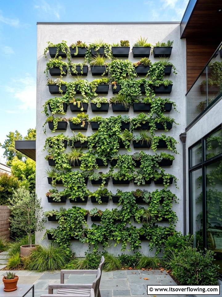 Vertical Wall Garden - 25 garden design ideas with repetition