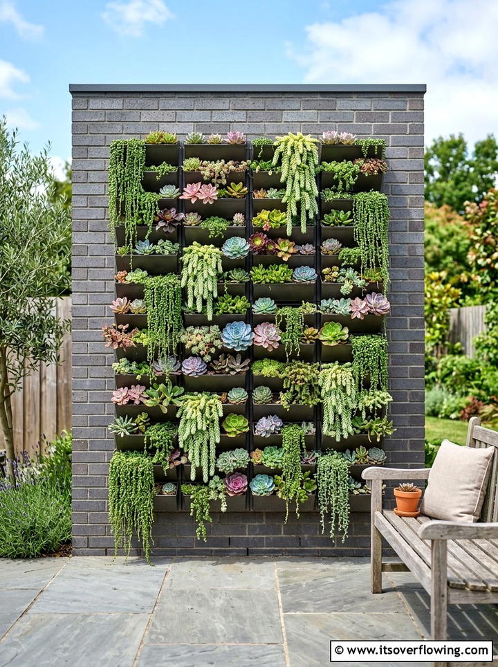 Vertical Wall Garden - 25 garden ideas for hot climate