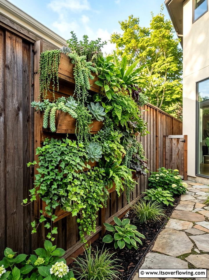 Vertical Wall Garden - 25 garden decor ideas for side yards