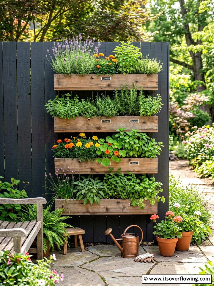 Vertical Wall Garden For Herbs - 25 garden decor ideas for pollinator gardens