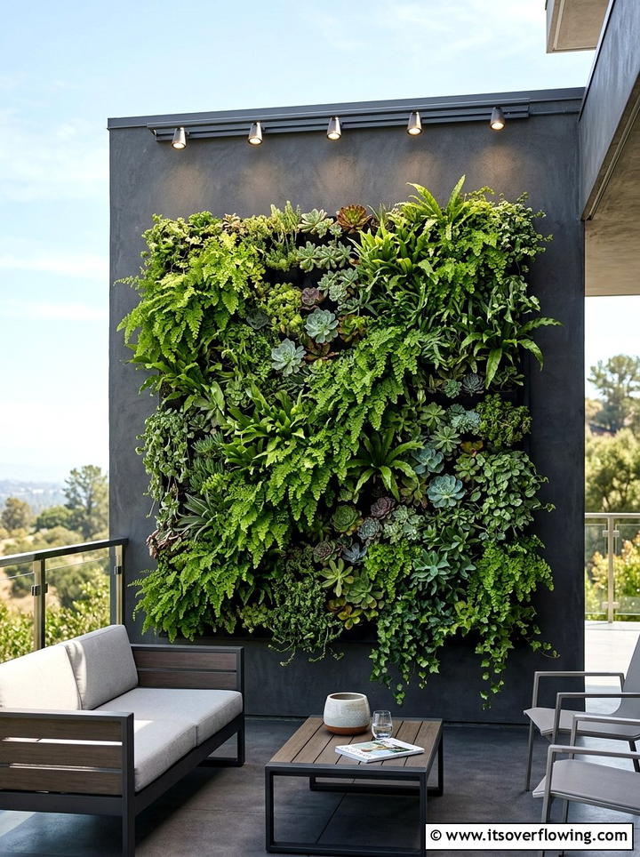 Vertical Wall Garden Lighting - 25 garden design ideas with lighting plans