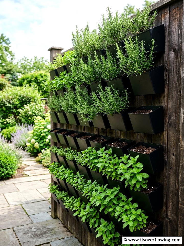 Vertical Wall Herb Garden - 25 garden decor ideas with herb displays