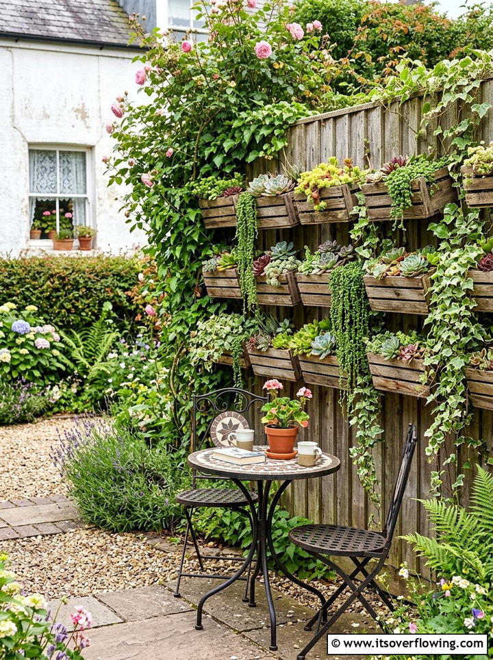 Vertical Wall Planter - 25 small garden ideas with cottage style