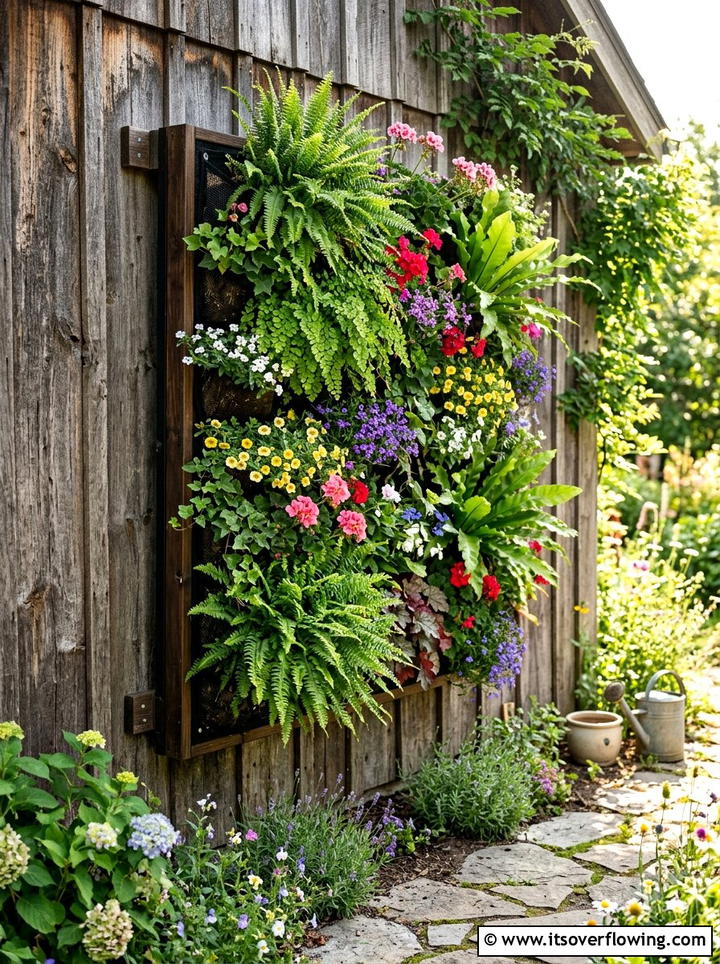 Vertical Wall Planter - 25 upcycled garden ideas with old fence boards