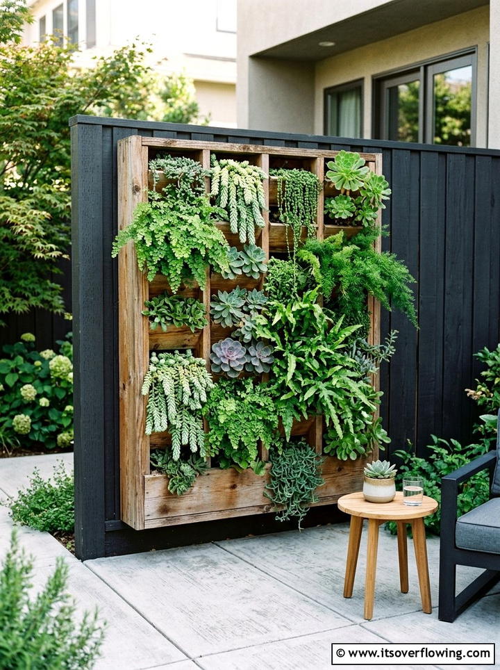 Vertical Wall Planter - 25 backyard ideas with garden and lawn