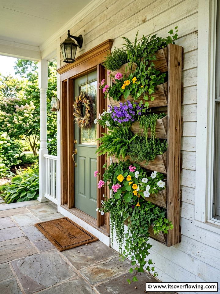 Vertical Wall Planters - 25 front porch ideas with planters