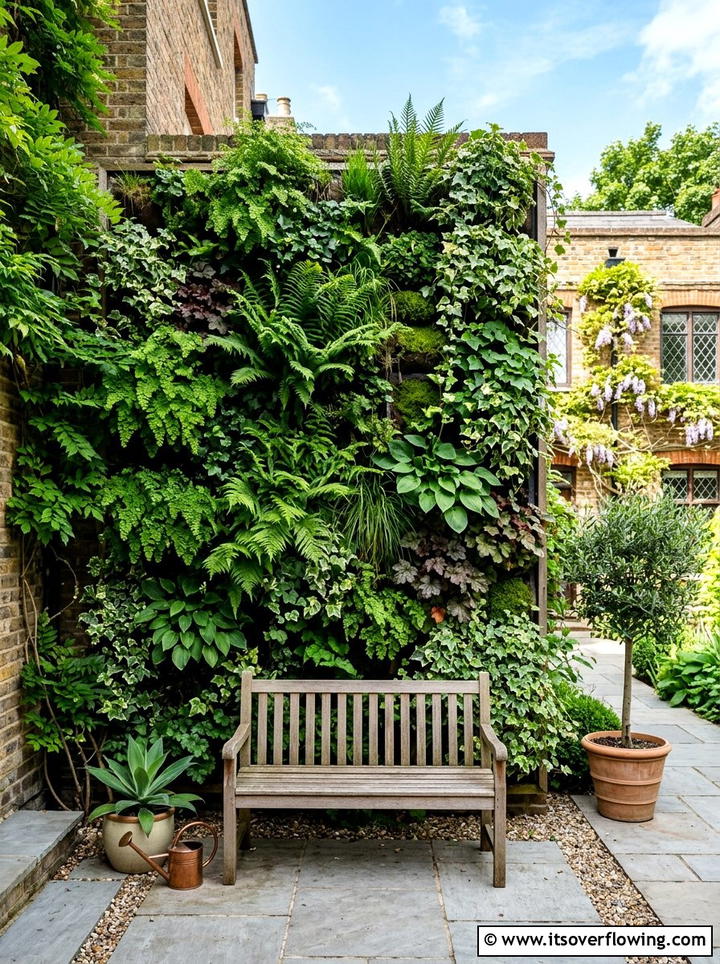 Vertical Wall - 25 small garden ideas with no lawn