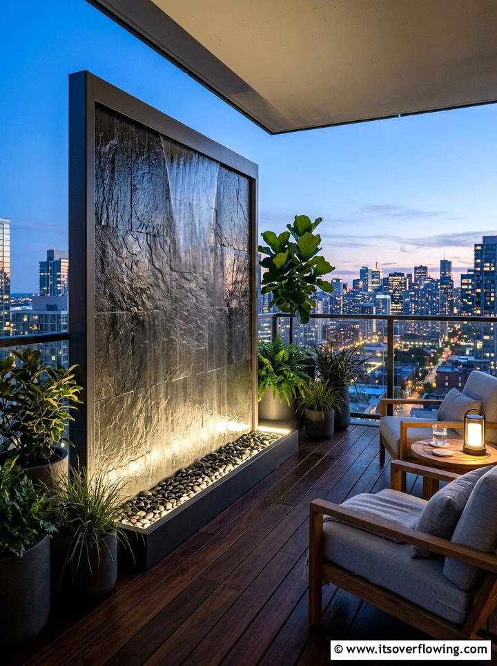Vertical Water Wall - 25 small garden ideas with water feature