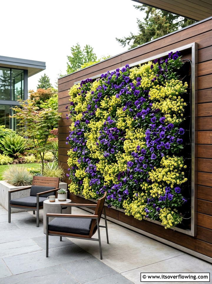 Vertical flower wall - 25 creative garden ideas with maximal flower color
